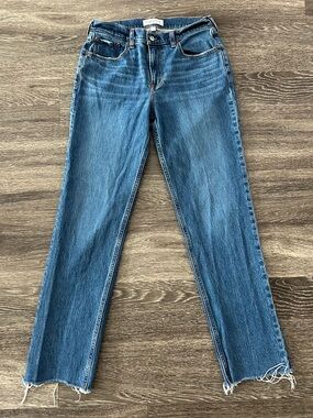 Abercrombie & Fitch Womens Jeans 28 6 Blue 90s Straight Mid Rise Curve Love